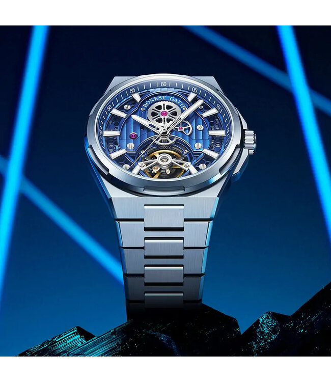 Bonest Gatti  BG8007-S2 Skeleton Automatik Silber Herrenuhr