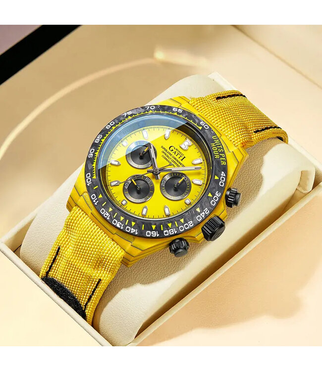 Bonest Gatti  BG9010-L6 Chronograph Automatik Schwarz/Gelb Herrenuhr