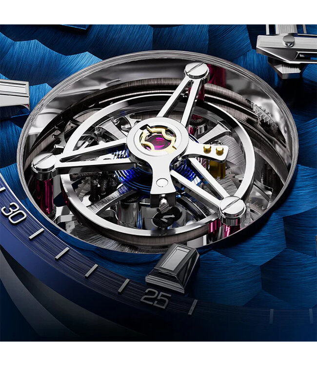 Bonest Gatti  BG7006-S2 Carbon Fiber Tourbillon Automatik Silber Herrenuhr