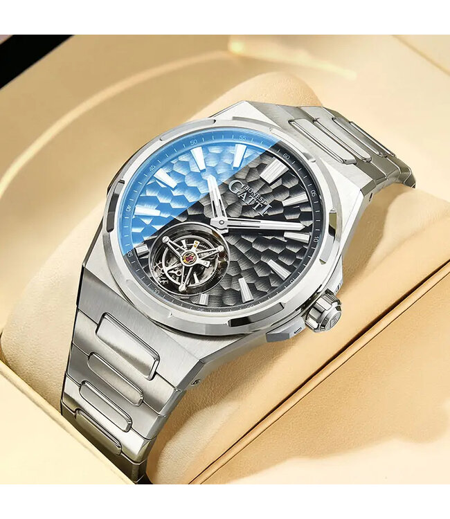 Bonest Gatti  BG7005-S1 Hammered Tourbillon Automatik Schwarz Herrenuhr