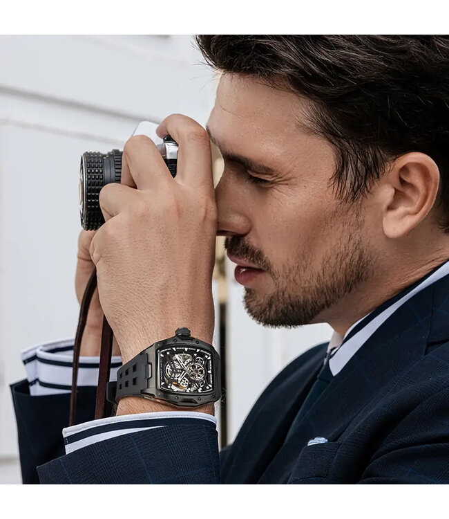 Bonest Gatti  BG5502-A1 Tonneau Skeleton Automatik Schwarz Herrenuhr