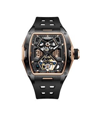 Bonest Gatti  BG5501-A4 Tonneau Skeleton Automatik Schwarz/Rosé-Gold Herrenuhr