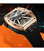 Bonest Gatti  BG9005-A2 Carbon Fiber Tonneau Skeleton Automatik Schwarz/Rosé-Gold Herrenuhr