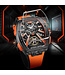 Bonest Gatti  BG9005-R3 Carbon Fiber Tonneau Skeleton Automatik Schwarz/Orange Herrenuhr