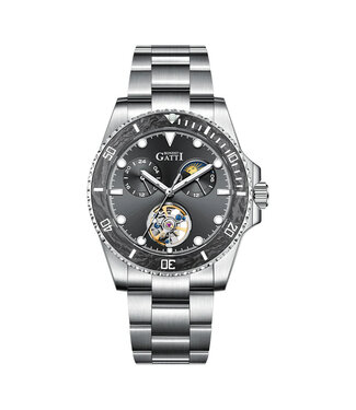 Bonest Gatti  BG8003-S1 Moon Phase Automatik Silber Herrenuhr