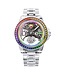 Bonest Gatti  BG7002-G1 Rainbow Bezel K9 Crystal Tourbillon Automatik Transparent Herrenuhr