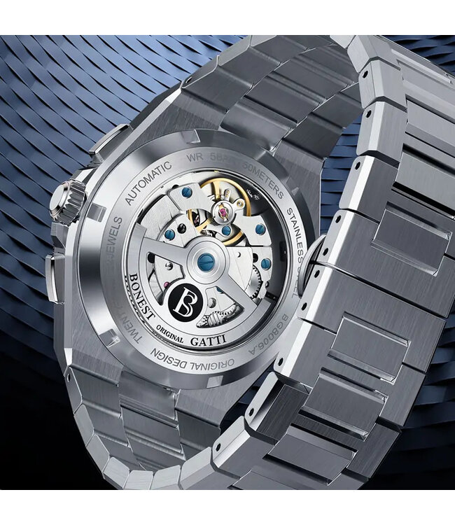 Bonest Gatti  BG8006-S2 Multifunction Automatik Silber Herrenuhr