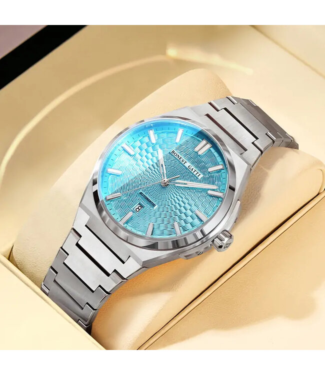 Bonest Gatti  BG8012-S2 Guilloché Business Automatik Silber Herrenuhr