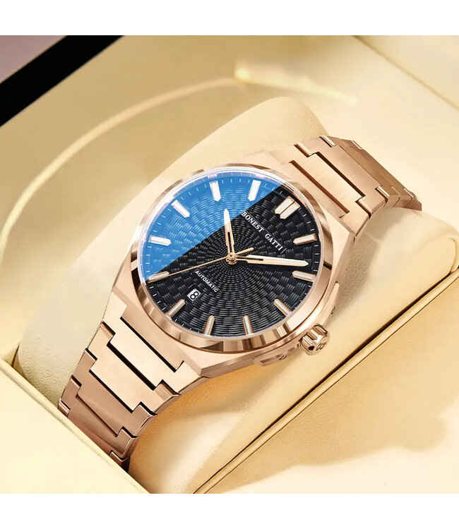 Bonest Gatti  BG8012-S3 Guilloché Business Automatik Rosé-Gold Herrenuhr