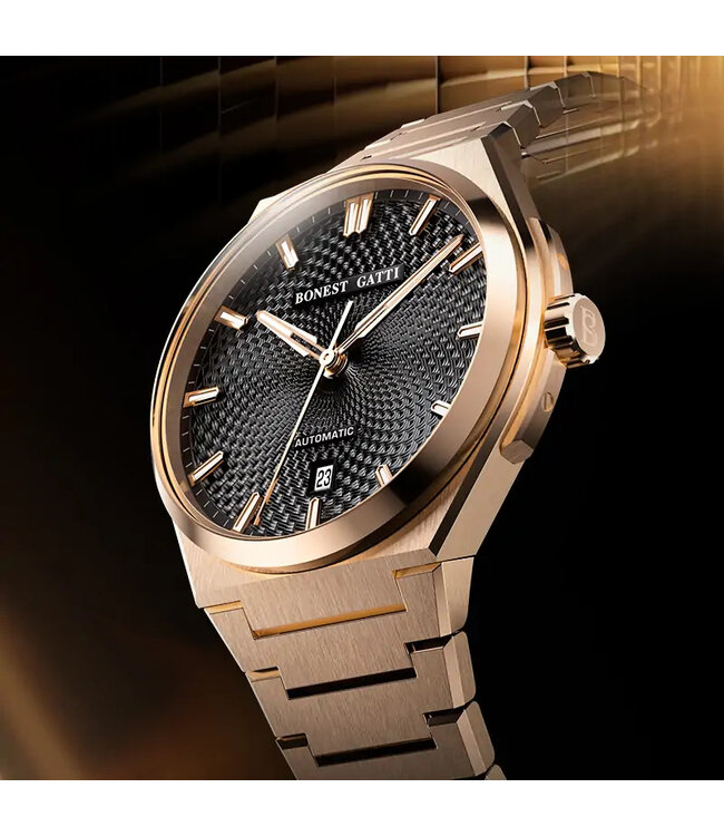 Bonest Gatti  BG8012-S3 Guilloché Business Automatik Rosé-Gold Herrenuhr
