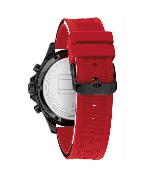 Tommy Hilfiger   Bank 1791722 Schwarz Rot Herrenuhr