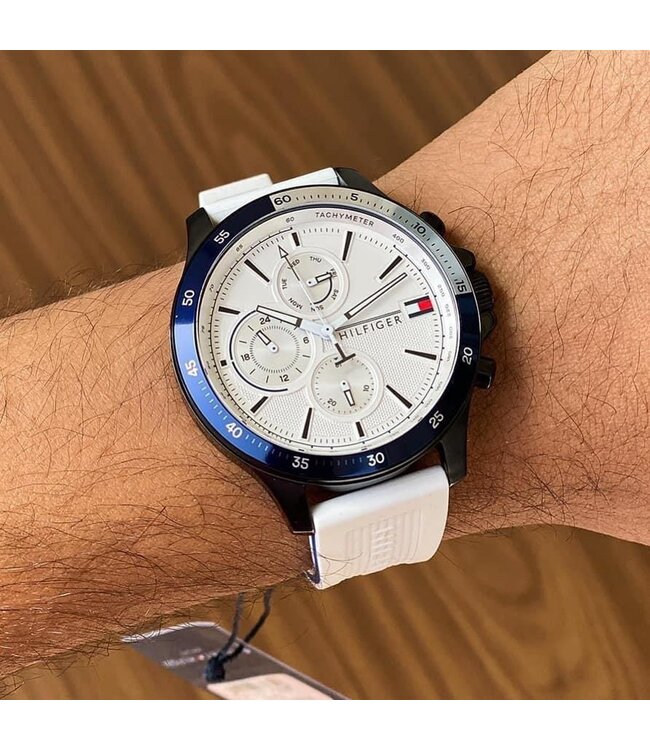 Tommy Hilfiger   Bank 1791723 Weiss Schwarz Herrenuhr