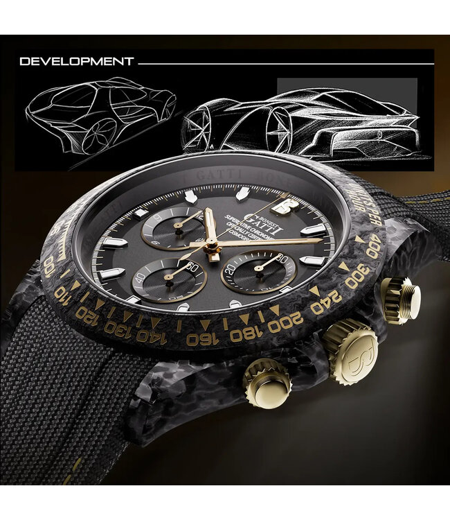 Bonest Gatti  BG9010-L1 Chronograph Automatik Schwarz/Gold Herrenuhr