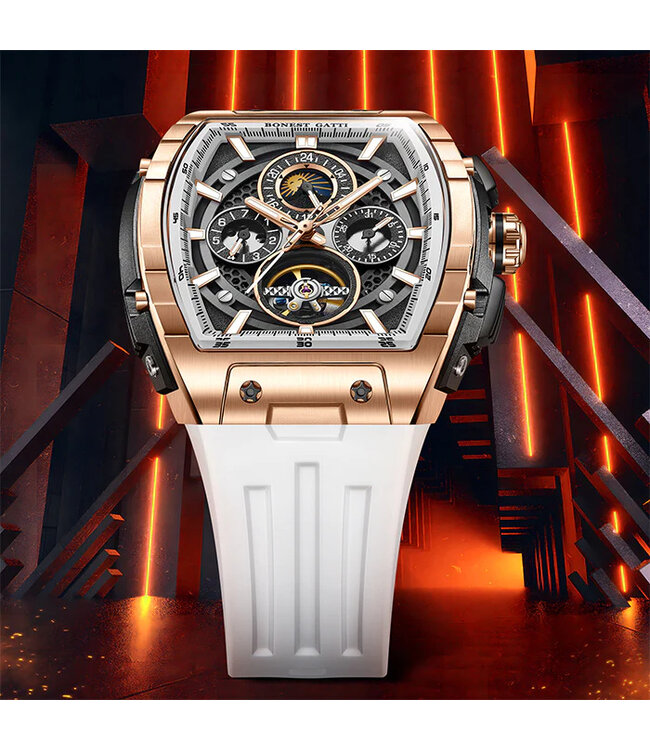 Bonest Gatti  BG5005-R2 Moon Phase Automatik Rosé-Gold Herrenuhr