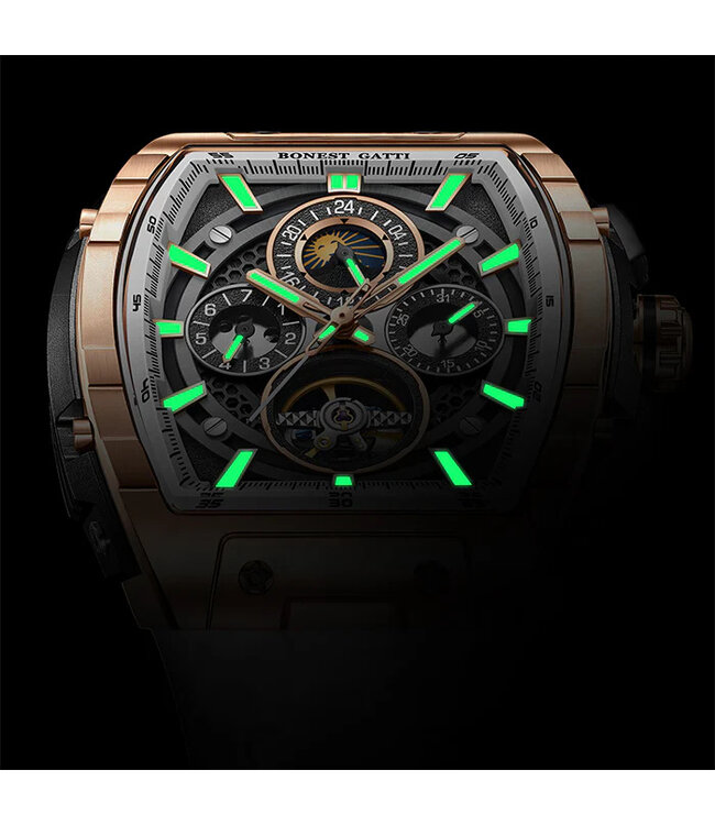 Bonest Gatti  BG5005-R2 Moon Phase Automatik Rosé-Gold Herrenuhr