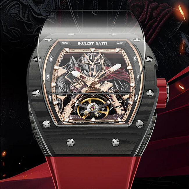 Bonest Gatti  BG9009-R3 Herrenuhr Red Carbon Fiber