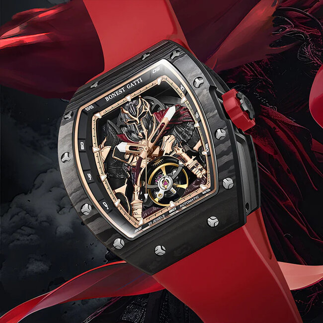 Bonest Gatti  BG9009-R3 Herrenuhr Red Carbon Fiber