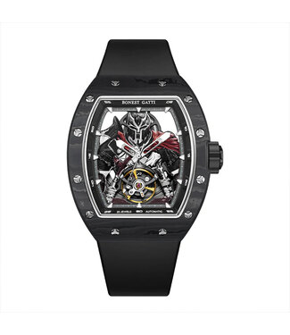 Bonest Gatti BG9009-R2  Herrenuhr Black Carbon Fiber