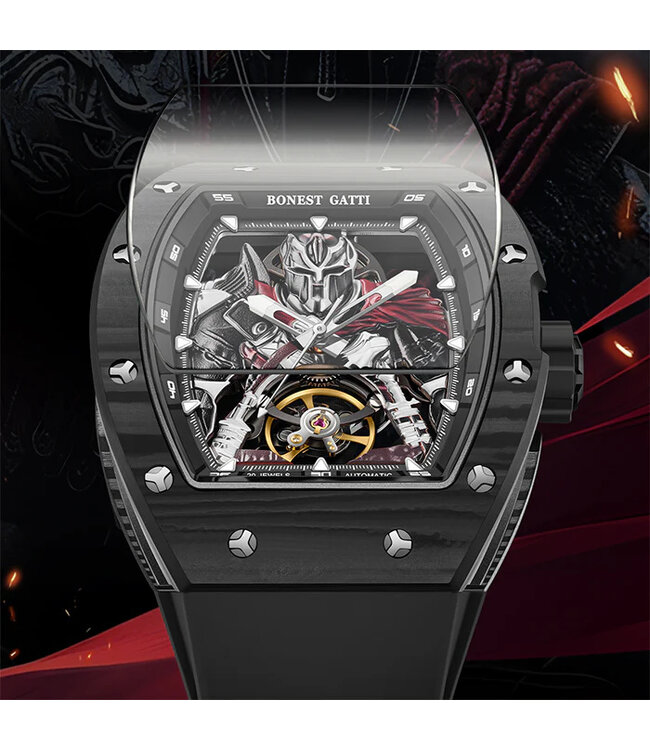 Bonest Gatti  BG9009-R2   Herrenuhr Black Carbon Fiber
