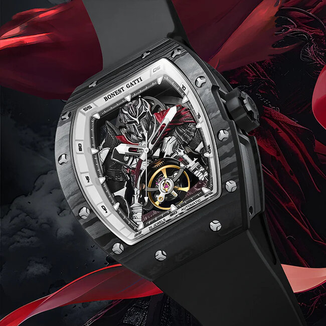 Bonest Gatti BG9009-R2   Herrenuhr Black Carbon Fiber