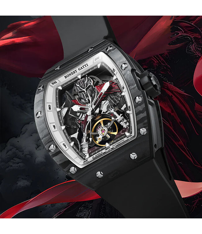 Bonest Gatti  BG9009-R2   Herrenuhr Black Carbon Fiber