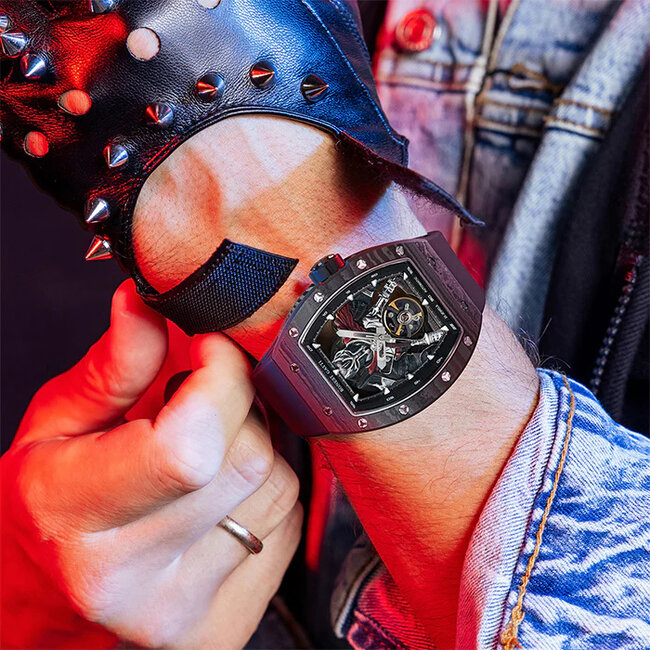 Bonest Gatti BG9009-R2   Herrenuhr Black Carbon Fiber