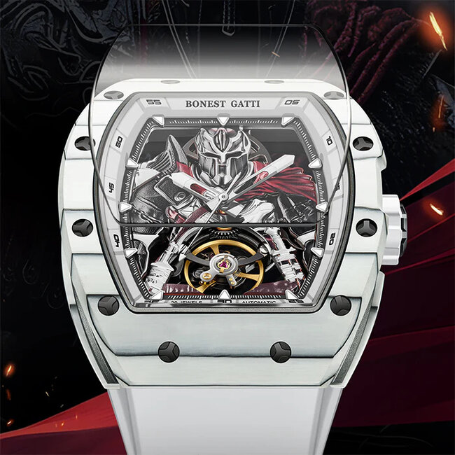 Bonest Gatti  BG9009-R1 Herrenuhr White Carbon Fiber