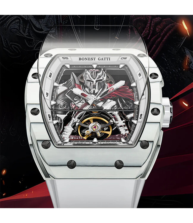 Bonest Gatti   BG9009-R1 Herrenuhr White Carbon Fiber