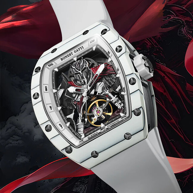 Bonest Gatti  BG9009-R1 Herrenuhr White Carbon Fiber