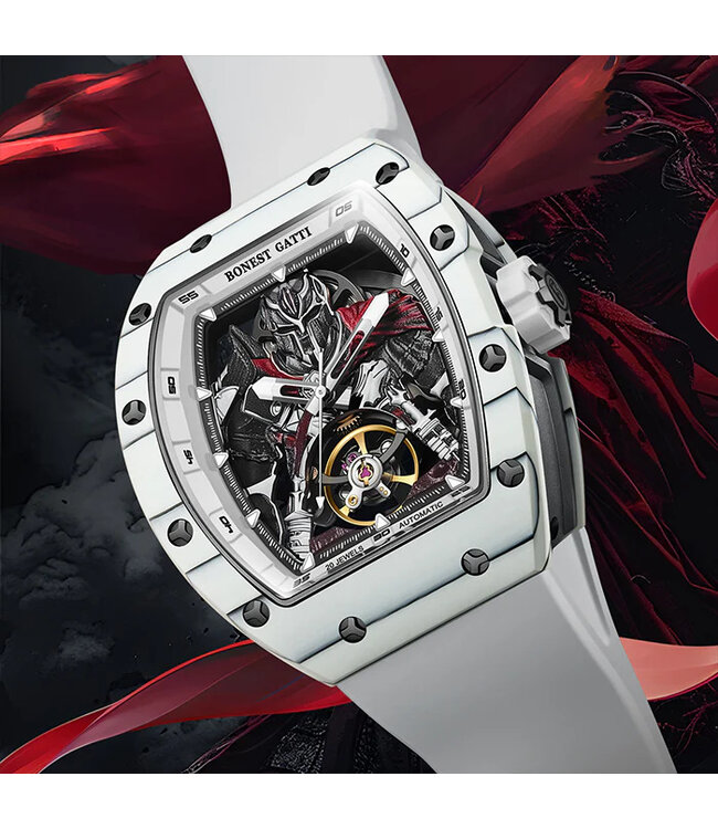 Bonest Gatti   BG9009-R1 Herrenuhr White Carbon Fiber