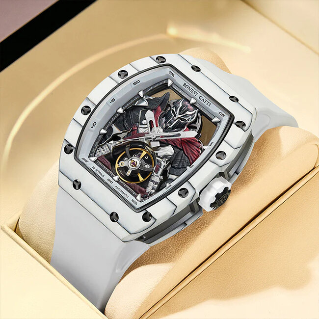 Bonest Gatti  BG9009-R1 Herrenuhr White Carbon Fiber