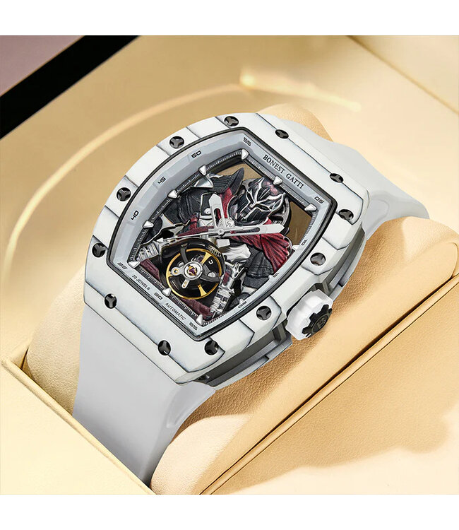 Bonest Gatti   BG9009-R1 Herrenuhr White Carbon Fiber