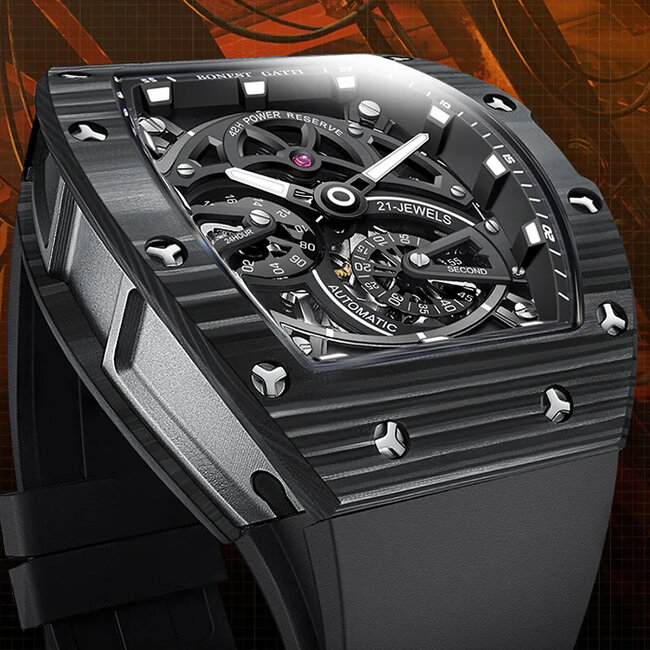 Bonest Gatti  BG9004-R2 Herrenuhr Black Carbon Fiber