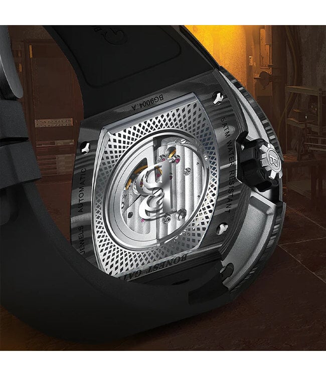 Bonest Gatti  BG9004-R2 Carbon Fiber Tonneau Automatik Schwarz Herrenuhr
