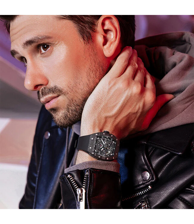 Bonest Gatti  BG9004-R2 Carbon Fiber Tonneau Automatik Schwarz Herrenuhr