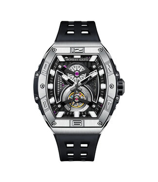 Bonest Gatti  BG5701-A2 Tonneau Skeleton Automatik Silber Herrenuhr