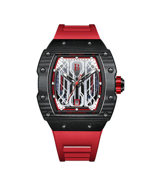 Bonest Gatti  BG9916-A2 Carbon Fiber Tonneau Automatik Schwarz/Rot Herrenuhr