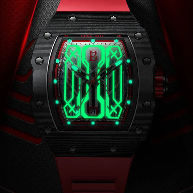 Bonest Gatti BG4004-R2 Herrenuhr Red Carbon Fiber Series