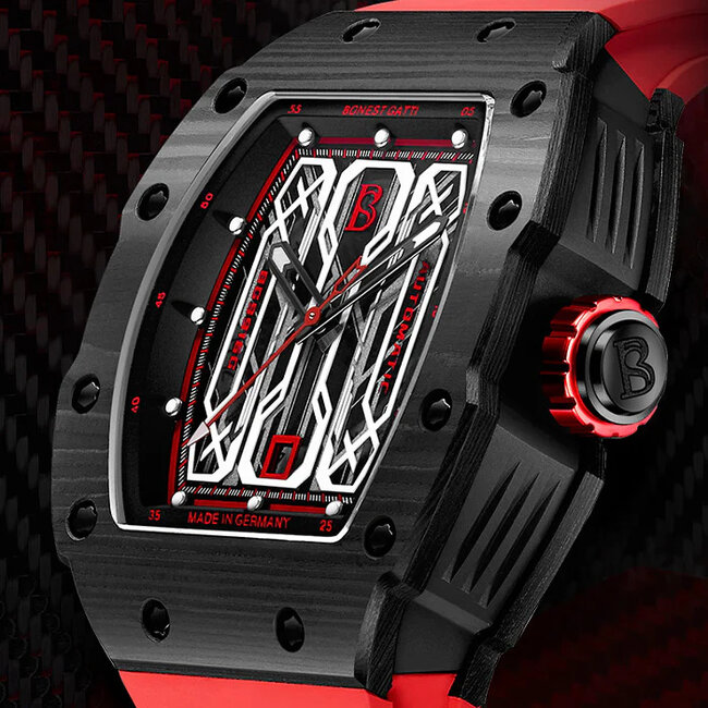 Bonest Gatti BG4004-R2 Herrenuhr Red Carbon Fiber Series