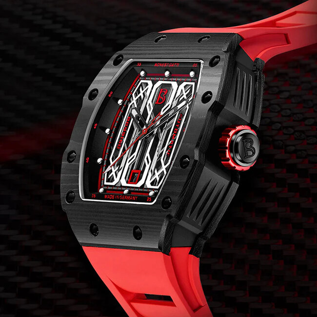 Bonest Gatti BG4004-R2 Herrenuhr Red Carbon Fiber Series