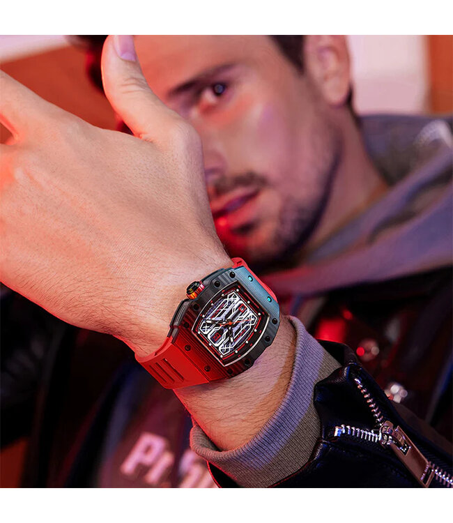 Bonest Gatti  BG9916-A2 Carbon Fiber Tonneau Automatik Schwarz/Rot Herrenuhr