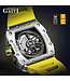 Bonest Gatti  BG9903-A3 Ghost Speed Tonneau Skeleton Automatik Silber/Gelb Herrenuhr
