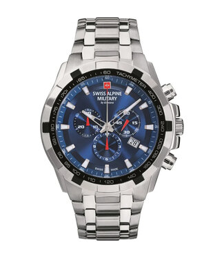 Swiss Alpine Military  Star Fighter Chrono 7043.9135 Silber/Blau Herrenuhr