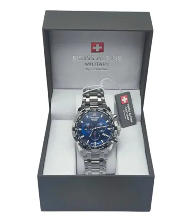 Swiss Alpine Military  Military Star Fighter 7043.9235 Blau Saphirglas Herrenuhr