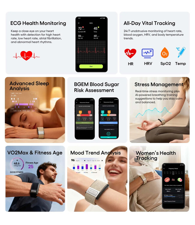 J-Style JCVital V8 Medicinal Smartband schwarz