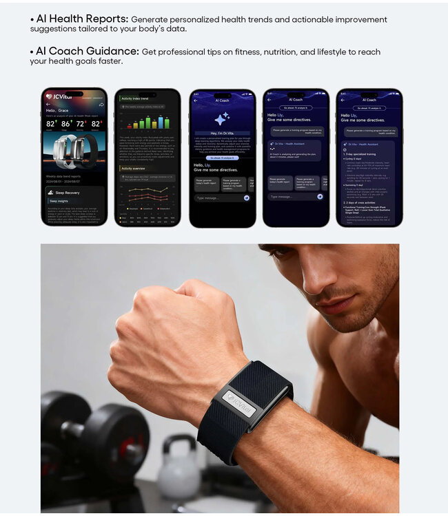 J-Style JCVital V8 Medicinal Smartband schwarz
