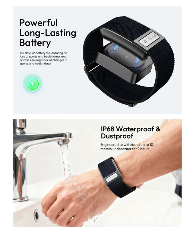 J-Style JCVital V8 Medicinal Smartband schwarz