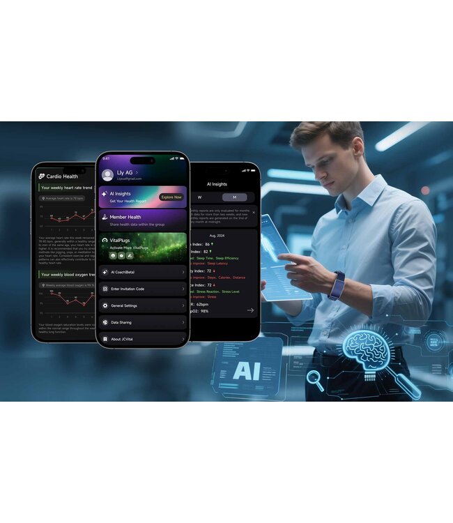 J-Style  JCVital V5 KI Gesundheits-Smartband schwarz schwarz