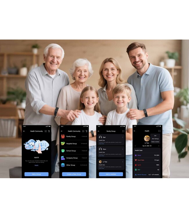 J-Style  JCVital V5 KI Gesundheits-Smartband schwarz schwarz