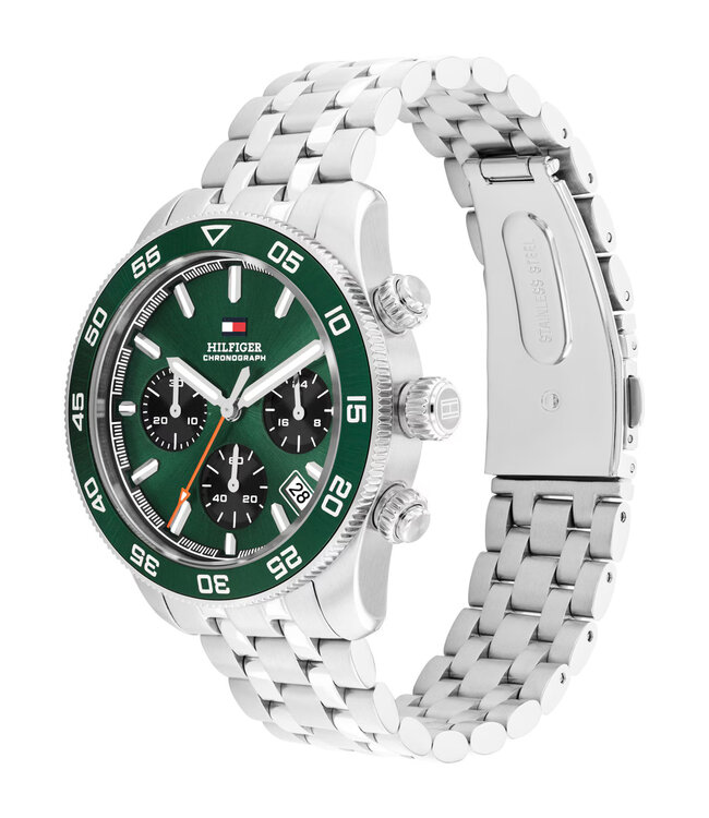 Tommy Hilfiger   TH85 Chronograph 1792214 Silber Grün Herrenuhr